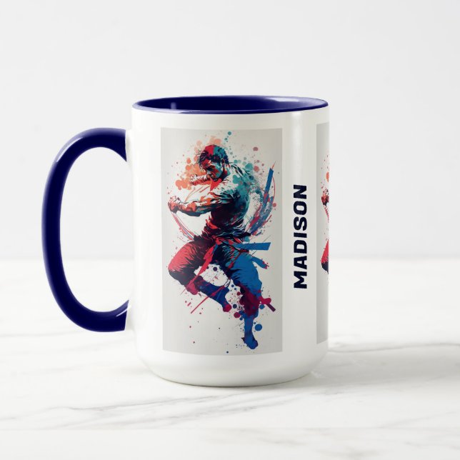 Mug Nom personnalisé Martial Arts (Gauche)
