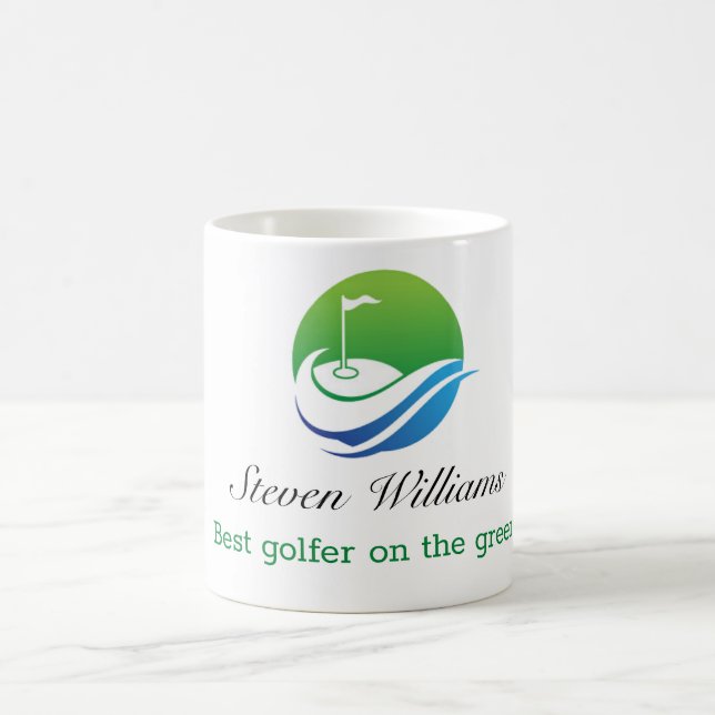 Mug Nom personnalisé Meilleure pâte à café Golfer (Centre)