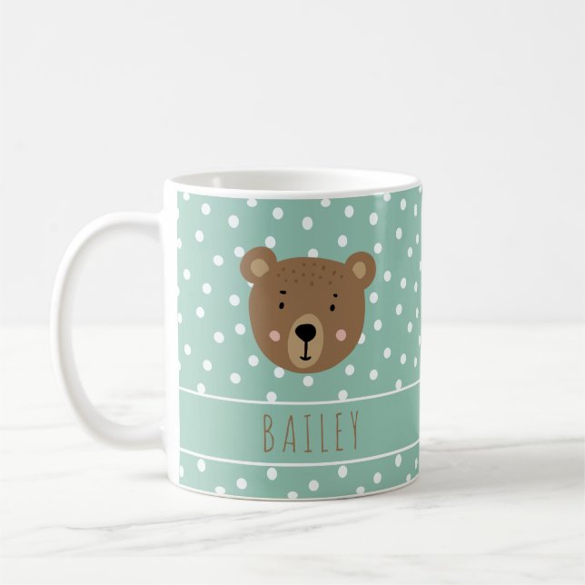 Mug Nom personnalisé Mel bébé ours moderne (Gauche)