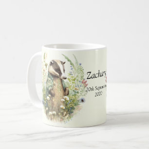 Mug Nom personnalisé Mignon Badger