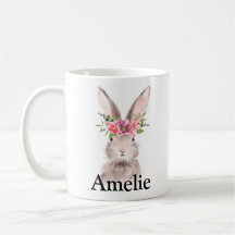 Nom personnalisé mignon lapin de Pâques