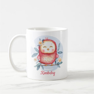 Mug Nom personnalisé mignon oiseau