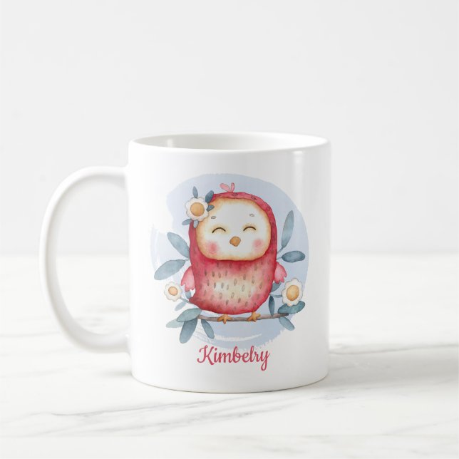 Mug Nom personnalisé mignon oiseau (Gauche)