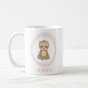 Mug Nom personnalisé Mignonne méditation de la fente d