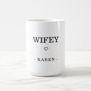 Mug Nom personnalisé minimaliste moderne "WIFEY"