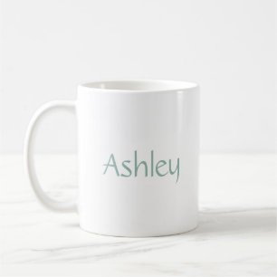 Mug Nom personnalisé moderne Bleu clair et blanc
