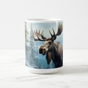 Mug Nom personnalisé Moose d'hiver