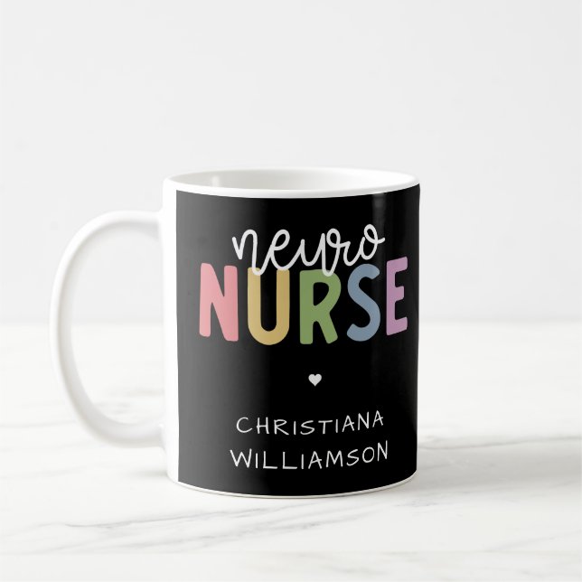 Mug Nom personnalisé Neuro Nurse Neuroscience Infirmiè (Gauche)