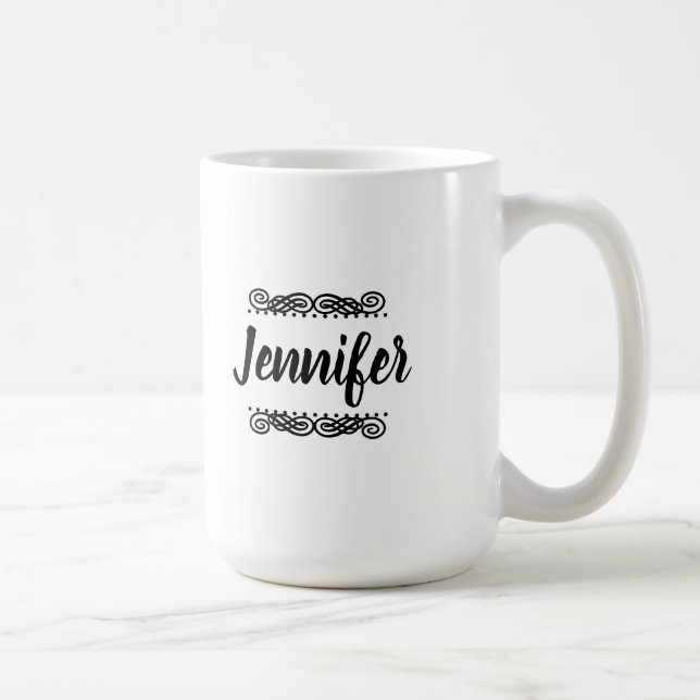 Mug Nom Personnalisé Noir Et Blanc (Droite)
