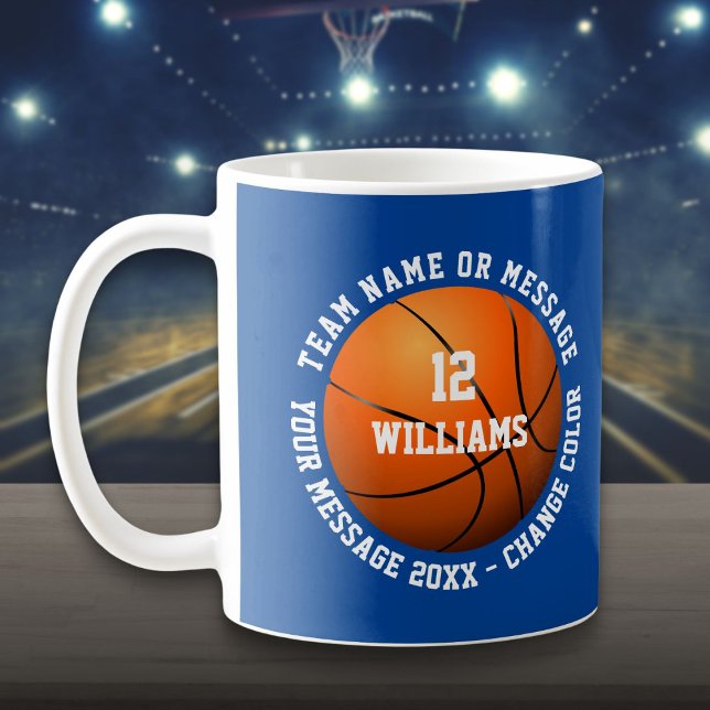 Mug Nom personnalisé Nom de l'équipe Basket-ball (Custom Name Number Team Name Basketball Coffee Mug)