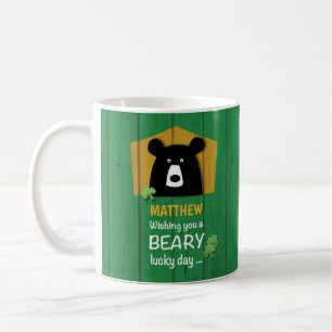 Mug Nom personnalisé, ours et Shamrocks le jour de la