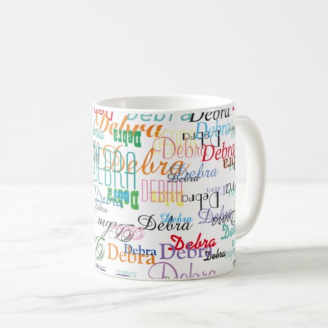 Mug nom personnalisé . personnalisation de base blanc (Devant droit)