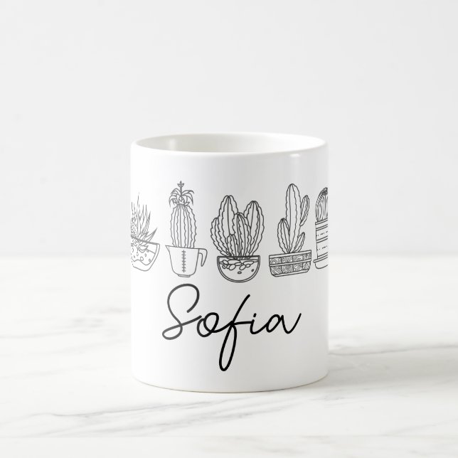 Mug Nom personnalisé personnalisé Cactus Succulent (Centre)