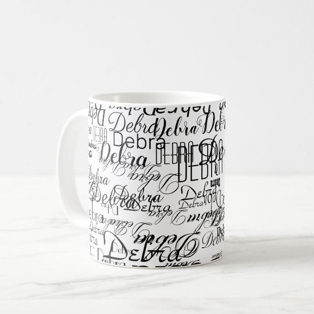 Mug Nom personnalisé . personnalisées blanc de base (Devant gauche)