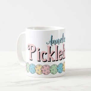 Mug Nom personnalisé "Pickleballer" Pickleball pastel