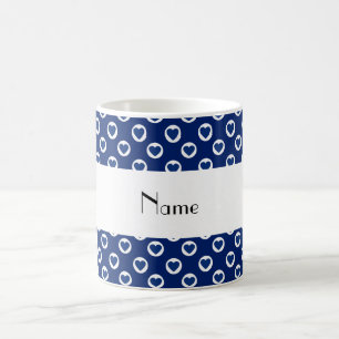 Mug Nom personnalisé pois de coeur bleu