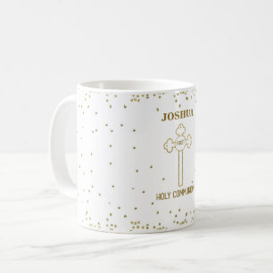 Mug Nom personnalisé Première Sainte Communion Gold Lo