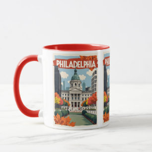 Mug Nom personnalisé Retro Philadelphie