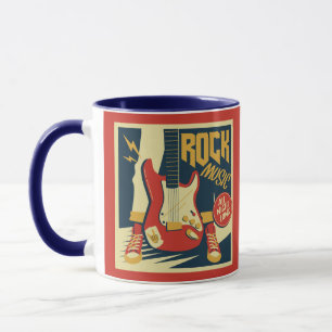 Mug Nom personnalisé Retro Rock Music musiques