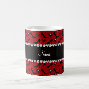 Mug Nom personnalisé rouge noir talons hauts arc diam