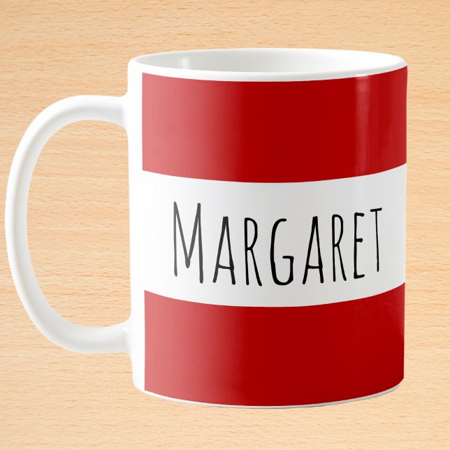 Mug Nom personnalisé rouge Personnalisé (Créateur téléchargé)