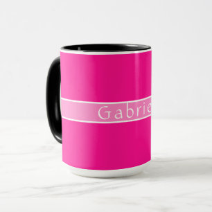 Mug Nom personnalisé Simple Hot Pink