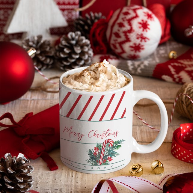 Mug Nom personnalisé | Sucre de canne & Red Stripes No (Créateur téléchargé)