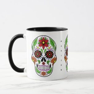 Mug Nom personnalisé Sugar Skull muettes