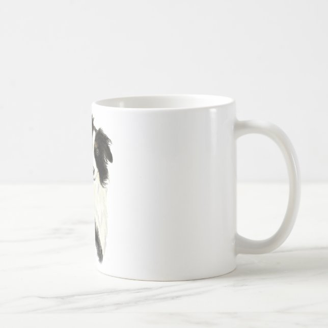 Mug Nom personnalisé texte Bordure Collie chien animal (Droite)