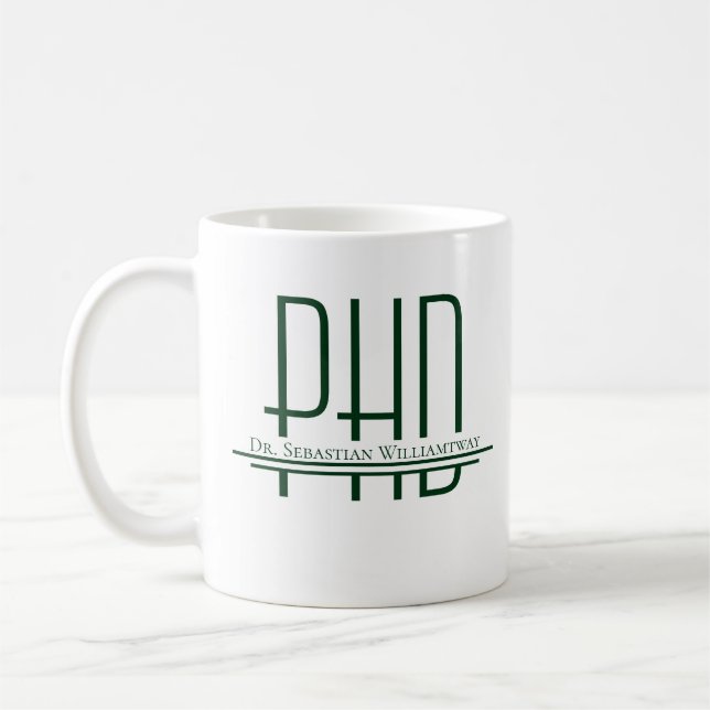 Mug Nom PhD vert (Gauche)
