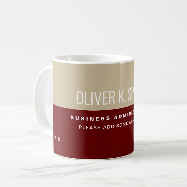 Mug Nom professionnel Dark Red Brownish (Devant gauche)