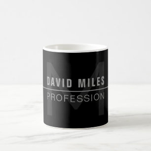 Mug Nom professionnel gris foncé moderne