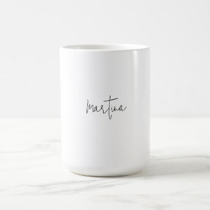 Mug Nom propre Unique Élégant Plain Simple Calligraphi