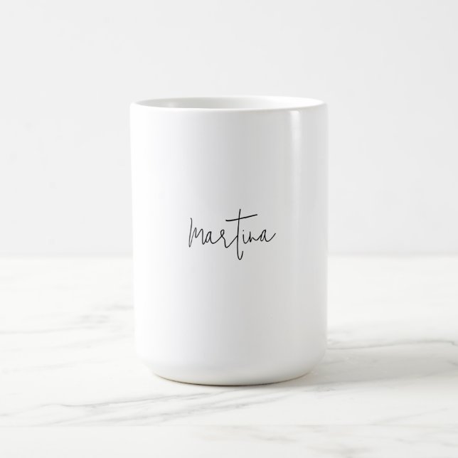 Mug Nom propre Unique Élégant Plain Simple Calligraphi (Centre)