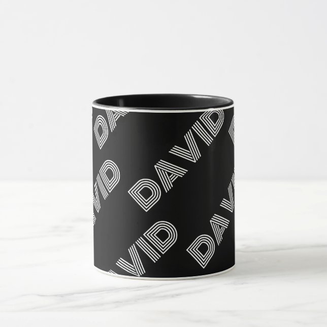 Mug Nom rétro-moderne gras ou Motif Word (Centre)