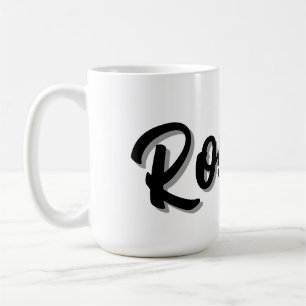 Mug Nom Robert Noir Avec Ombre Portée,