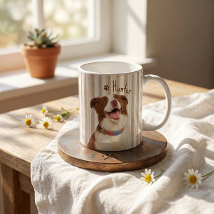 Mug Nom simple moderne et photo de l'animal de compagn