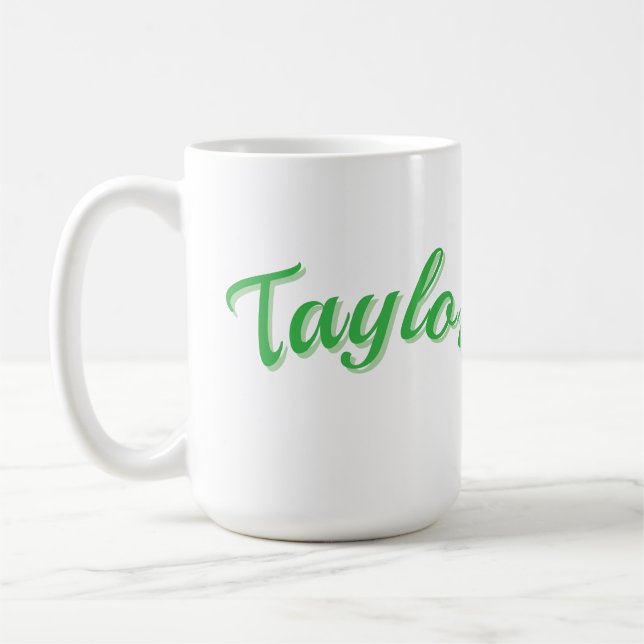 Mug Nom Taylor En Vert, (Gauche)
