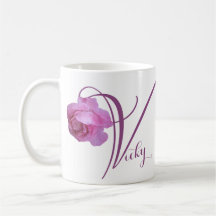 Nom Vicky personnalisable joli rose rose rose flor