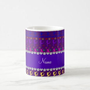 Mug Nom violet arc-en-ciel gymnastique coeurs étoiles