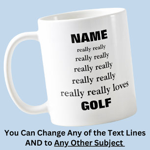 Mug Nom vraiment aime les amours Sujet Golf