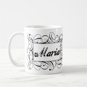 Mug Nommez Maria dans le cadre élégant d'intérieur 
