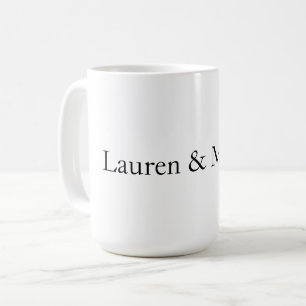 Mug Noms blancs noirs minimalistes mariages