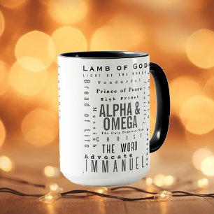 Mug Noms Chrétiens De Dieu, Moderne Simple