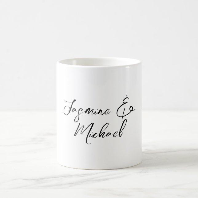 Mug Noms de calligraphie chic adorables mariages (Centre)
