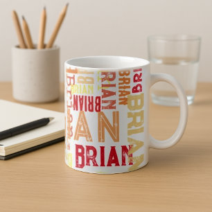 Mug Noms de couleurs personnalisés répétés partout