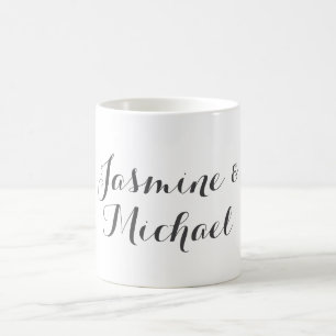 Mug Noms de couple de calligraphie chic adorables 