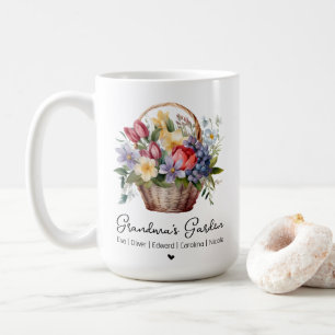 Mug Noms du jardin de la grand-mère Panier floral aqua