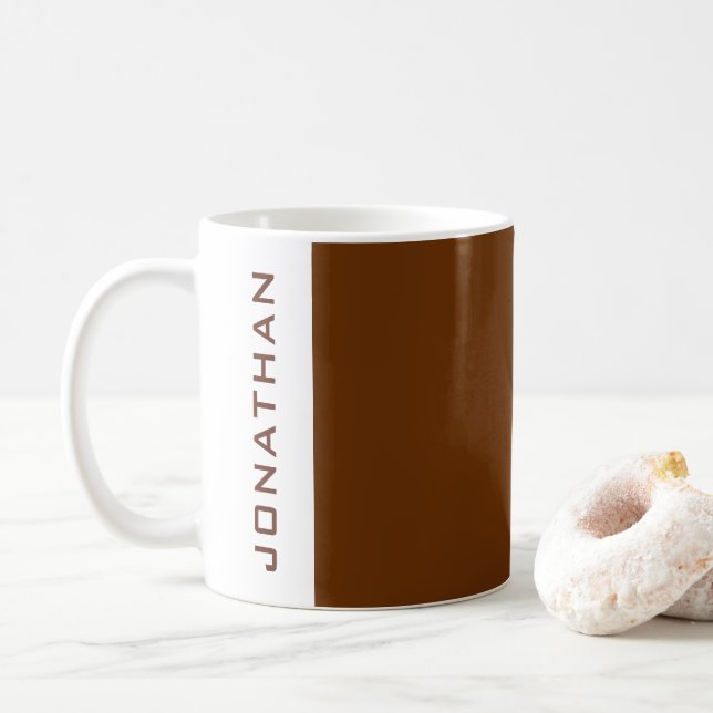 Mug Noms personnalisés Modèle moderne minimaliste (Avec donut)
