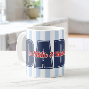 Mug Noms personnalisés Rayures Prépa Papa pour